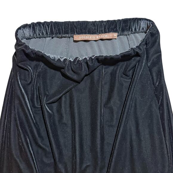 Double D Ranch Velvet Maxi Skirt with Slit Elastic Waist Black USA - Size Medium - Picture 2 of 9